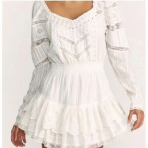 LoveShackFancy Sanaya Mini Dress in True White XL NWT